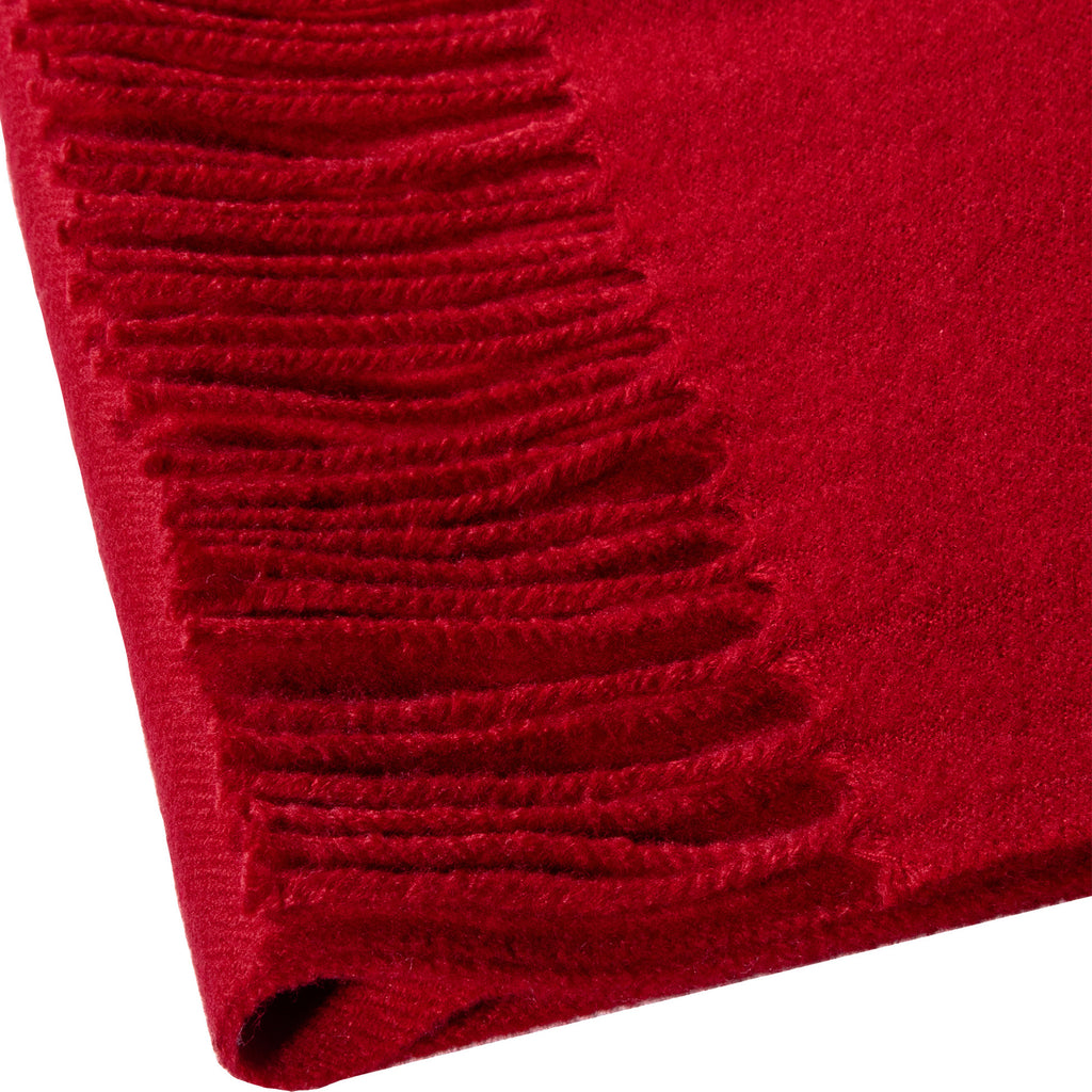Pour  hommes, Echarpe unie rouge en pure laine 